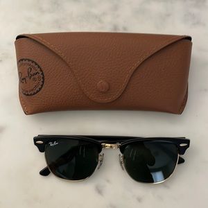 Ray Ban club master sunglasses black and gold